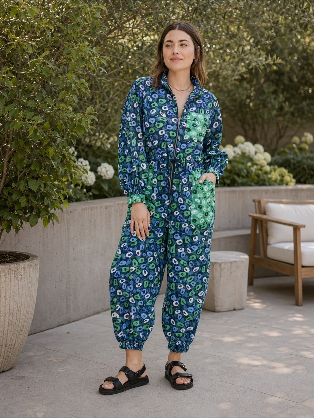 NWOT Women's Nylon Jazz Dot Green Sports
Jumpsuit - DVF‎ for Target XS